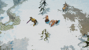 a video game with a purple beam coming out of a person 's hand