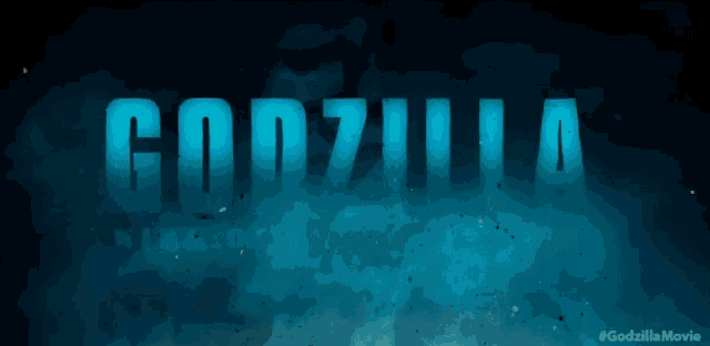 the word godzilla that is on a dark background