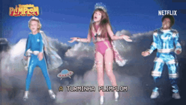 a netflix ad shows a girl in a pink swimsuit dancing