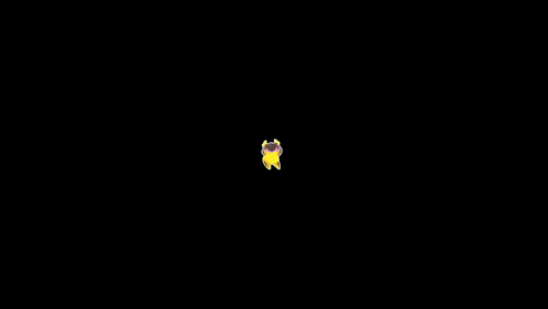 a yellow tooth is floating in the air with a black background .