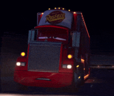 a red truck with the word rusteze on the side of it