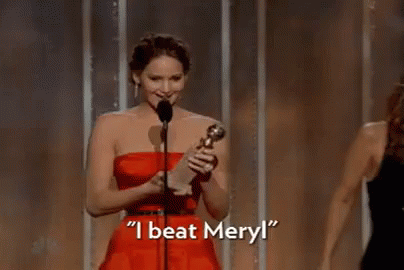Golden Globes GIF - Jennifer Lawrence J Law I Beat Meryl GIFs