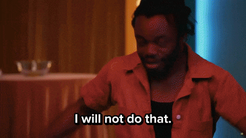 a man with a ponytail says i will not do that