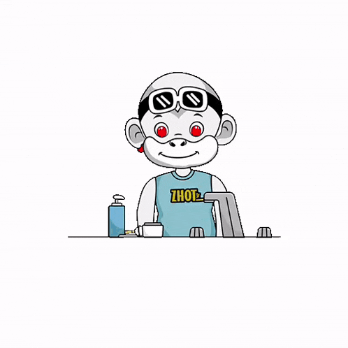 a cartoon character is wearing a shirt that says " zhot "