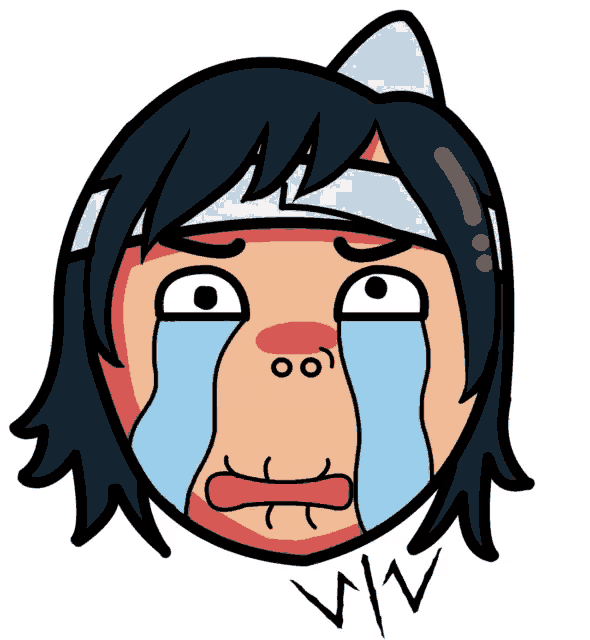 a cartoon drawing of a person with a bandage on their head