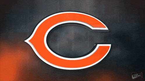a logo for the chicago bears with a dark background