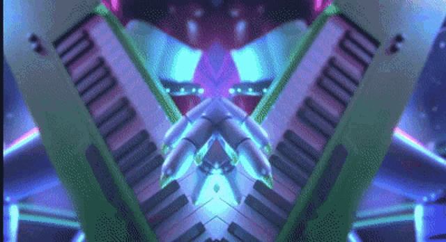 a computer generated image of a keyboard with a kaleidoscope effect in the background