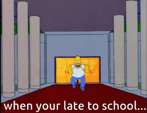 Late To School Homer Simpson GIF - Late To School Homer Simpson Boom GIFs