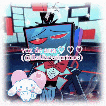 a cartoon character with the name vox de ana on the bottom