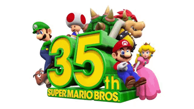 a 35th anniversary logo for super mario bros.