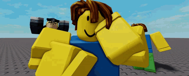 a couple of lego characters standing next to each other with one wearing a police uniform