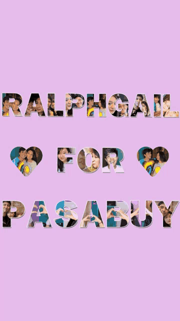 a purple background with the words ralphgail for pasabuy on it