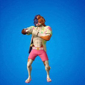 a cartoon character with a cat 's head is wearing pink shorts