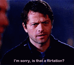 a man with a serious look on his face says i 'm sorry is that a flirtation ?