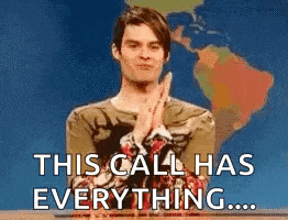 a man is sitting at a desk with his hands folded in front of a map of the world and says `` this call has everything ... ''