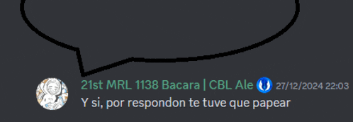 a speech bubble that says 21st mrl 1138 bacara on it