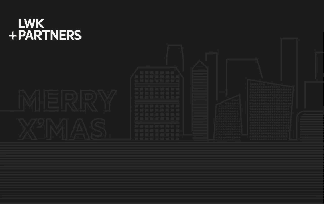 an advertisement for lwk + partners says merry x mas