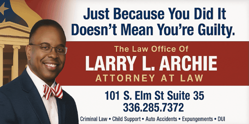 an ad for larry l archie attorney at law