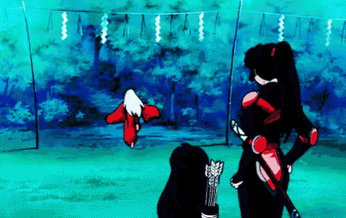 a cartoon of a man and a woman standing next to each other with arrows in their hands