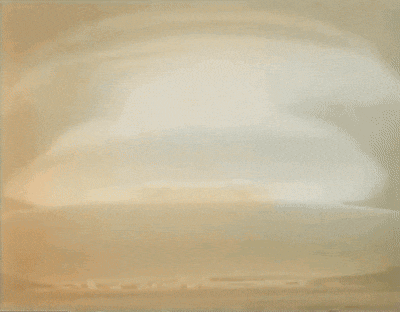 a painting of a nuclear explosion with a white background