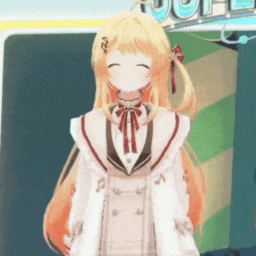 a girl with long blonde hair is smiling in front of a sign that says ' jupiter '