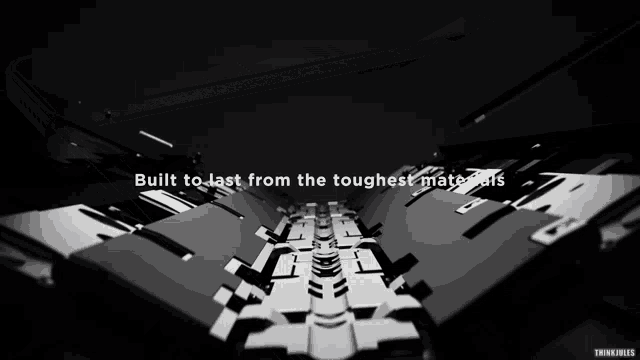 a black background with the words " built to last from the toughest materials " on it