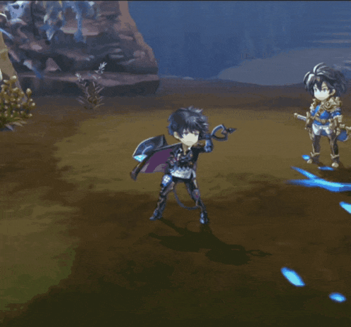 a video game character is holding a sword in his hand