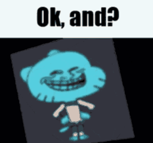 gumball from the amazing world of gumball is making a funny face