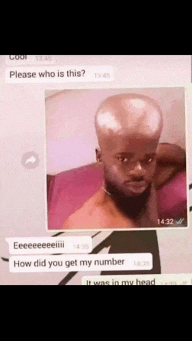 a picture of a bald man with a beard is being displayed on a cell phone screen