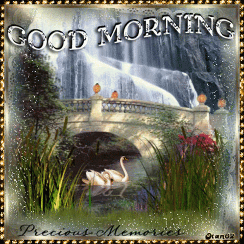Good Morning Waterfall GIF - Good Morning Waterfall Swan GIFs