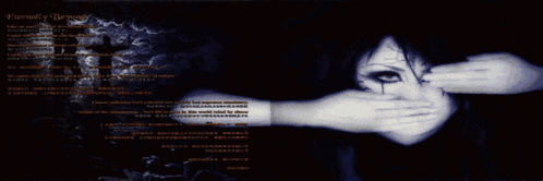 a blurred image of a person 's face with chinese writing in the background
