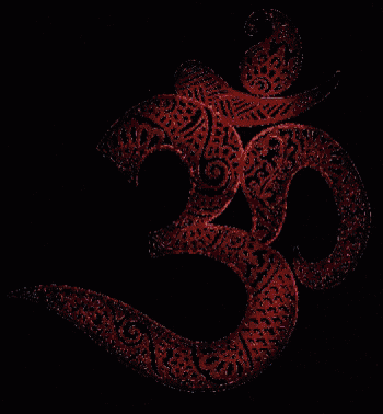 a colorful om symbol is surrounded by stars