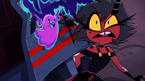 a cartoon character is standing in front of an arcade machine that says " you " on it