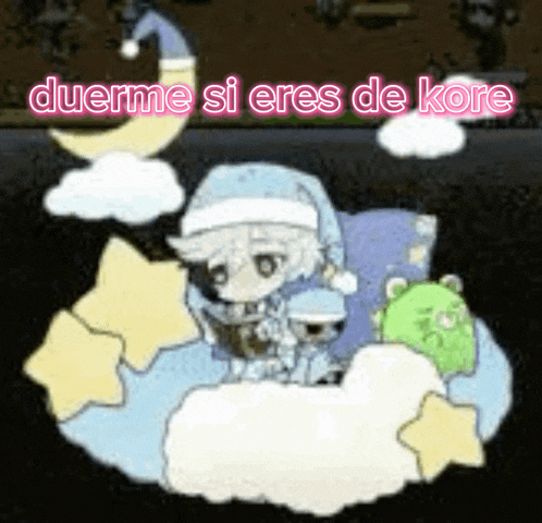 a picture of a cartoon character with the words duerme si eres de kore