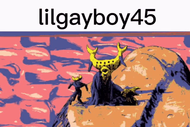 a poster with a monster and the words lilgayboy45 on the top