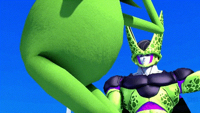 a green cartoon character is standing next to a large green egg