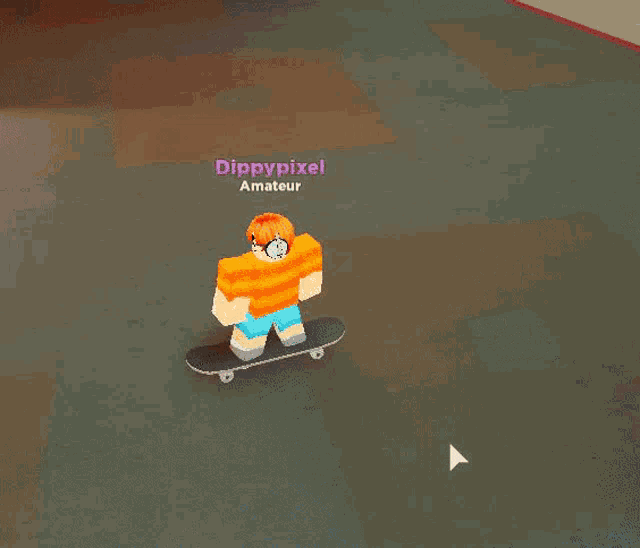 a cartoon character is riding a skateboard and the name dippypixel is on the screen