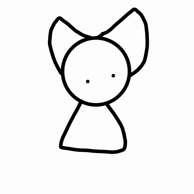 a black and white drawing of a cat with a bow on its head