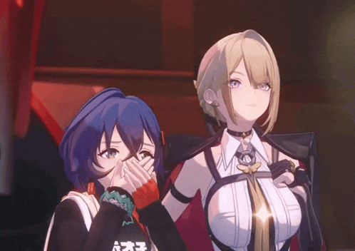 two anime characters one of whom is wearing a shirt that says ' ao3 '