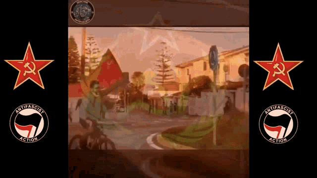 a poster with a red star that says antifascist action on it
