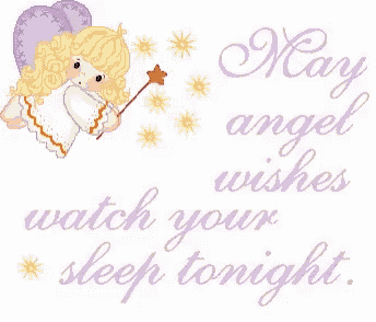 may angel wishes watch your sleep tonight is written on a card
