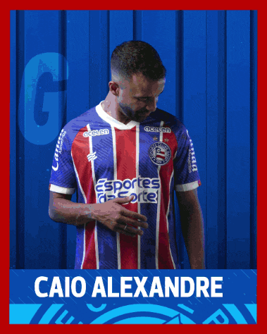 a poster for caio alexandre shows a man wearing a sports da sorte shirt