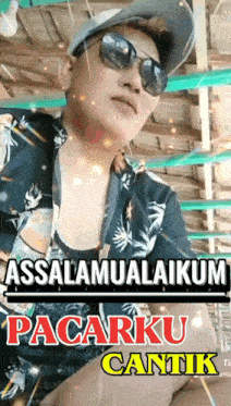 a man wearing sunglasses and a hat says " assalamualaikum "