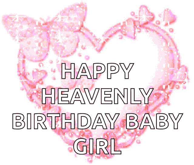a happy heavenly birthday card for a baby girl