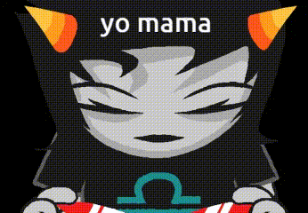 a cartoon character with a libra symbol on her shirt says yo mama