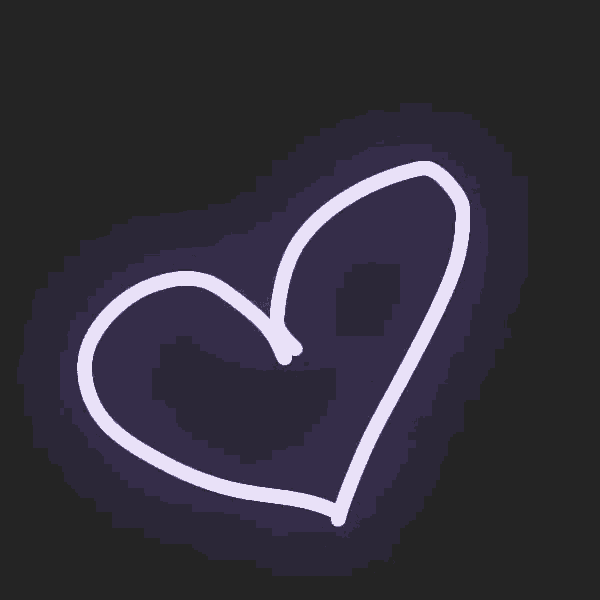 a purple heart with sparkles around it on a dark background