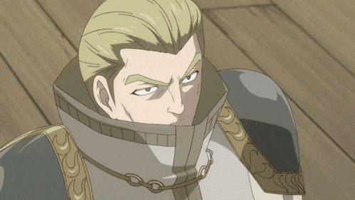 a man with a chain around his neck is wearing armor