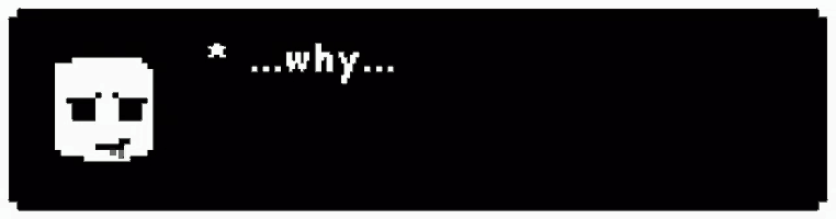a pixel art of a skull with the words `` why '' below it