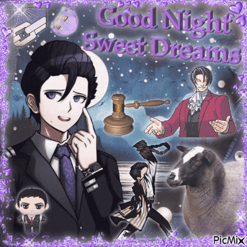 a good night sweet dreams greeting card with a man in a suit and tie
