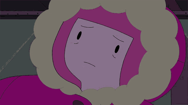 a cartoon character is wearing a pink jacket with a fur hood